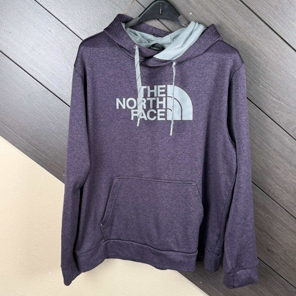 The North Face Men's Large NWOT Purple Gray Heather Hoodie Pullover Logo